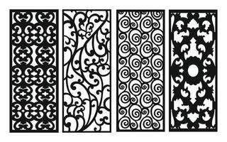 Decorative floral patterns, geometric template for cnc laser cutting vector