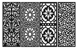 patrones florales decorativos, plantilla geométrica para corte por láser cnc vector