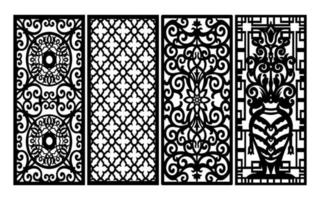 Decorative floral patterns, geometric template for cnc laser cutting vector