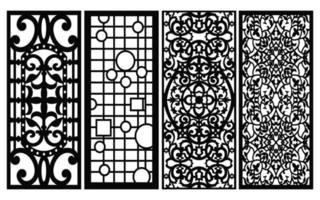 Decorative floral patterns, geometric template for cnc laser cutting vector