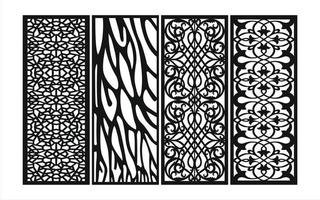 Decorative floral patterns, geometric template for cnc laser cutting vector