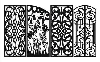 Decorative floral patterns, geometric template for cnc laser cutting vector