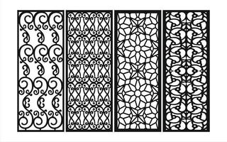 Decorative floral patterns, geometric template for cnc laser cutting vector