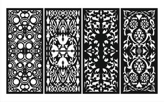 Decorative floral patterns, geometric template for cnc laser cutting vector