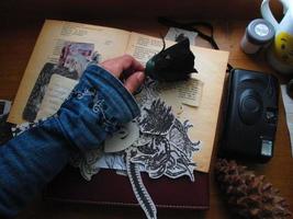 Vintage Desk Top Setting With Typewriter and Old Books In Karachi Pakistan 2022 photo