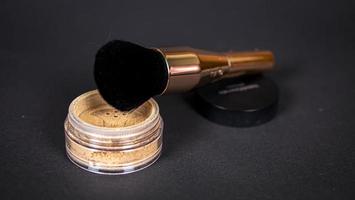 A brush for applying foundation for the face. Elite level cosmetics. A series of shots. Part-9 photo