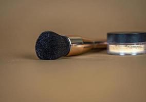 A brush for applying foundation for the face. Elite level cosmetics. A series of shots. Part-11 photo