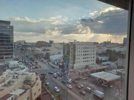 Beautiful daytime skyline of Jeddah city, the second largest city in Saudi Arabia. photo