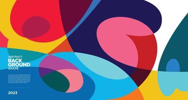 Vector colorful abstract geometric fluid background for banner 2023