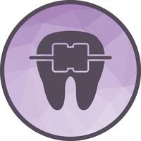 Tooth with Braces Low Poly Background Icon vector