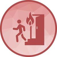 Running from Fire Low Poly Background Icon vector