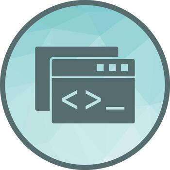 Custom Coding Low Poly Background Icon vector
