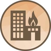 Burning Building Low Poly Background Icon vector