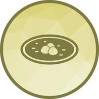 icono de fondo de baja poli de sopa de bola de masa hervida vector