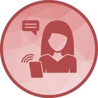 Woman Talking on Call Low Poly Background Icon vector