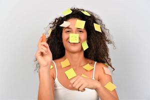 woman with post it photo