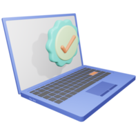 Ícone de laptop e equipamento 3D, laptop de material de escritório para negócios png