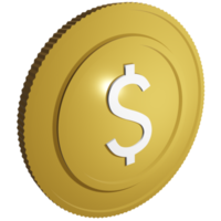 pièce d'un dollar 3d png