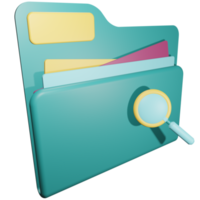 3d illustration looking for business archives and folders. business file storage png