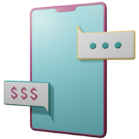 business conversation 3d icon on smartphone device png