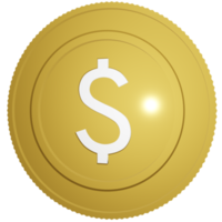 3d dollar coin png