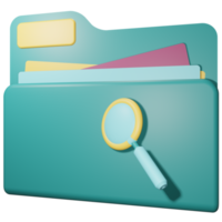 3d illustration looking for business archives and folders. business file storage png