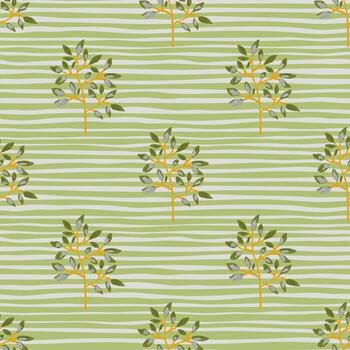 Hand drawn branches with leaves seamless pattern. Botanical sketch background. Decorative forest twig endless wallpaper. vector