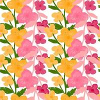 Doodle stylized flowers seamless pattern. Decorative naive botanical texture. Creative flower background. vector