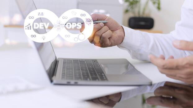 DevOps Methodology Development Operations agil programming technology concept. photo