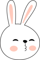 personnage de visage heureux de lapin mignon. png