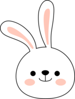 Cute rabbit happy face character. png