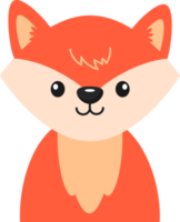 Cute Fox Cartoon Illustration for kids png