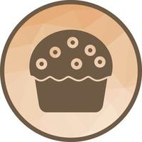 muffin de crema icono de fondo de baja poli vector