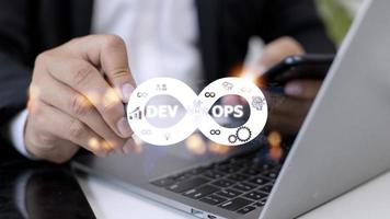 DevOps Methodology Development Operations agil programming technology concept. photo