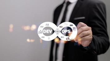 DevOps Methodology Development Operations agil programming technology concept. photo