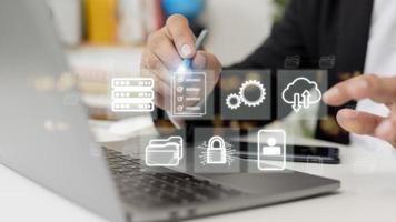 document management concept, online documentation database photo