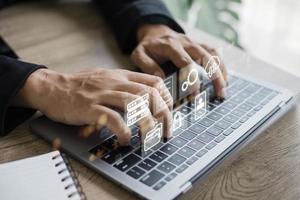document management concept, online documentation database photo
