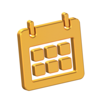 Calendar 3D Icon Isolated with Transparent Background, 3D Rendering png