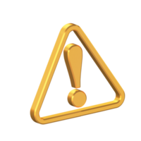 Caution, Warning 3D Icon Isolated with Transparent Background, 3D Rendering png