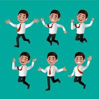 Set of business people with different poses vector