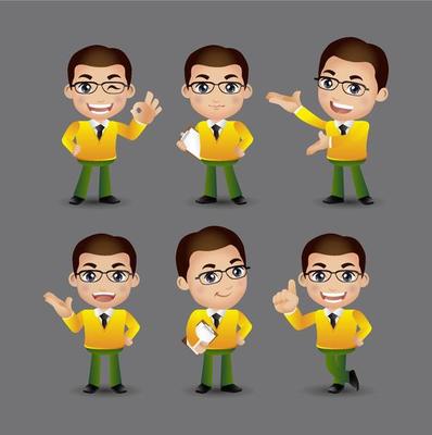 People with different poses