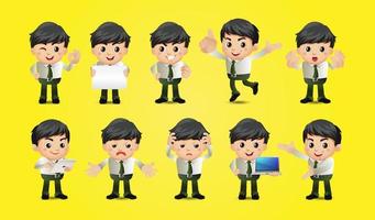 Business person in different positions set vector