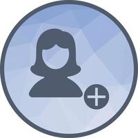 Add Female Profile Low Poly Background Icon vector