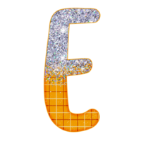 alfabeto de glitter meio prateado png