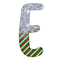 alfabeto de glitter meio prateado png