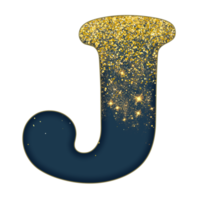 alfabeto de glitter meio dourado png