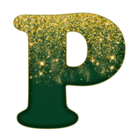 alfabeto de glitter meio dourado png