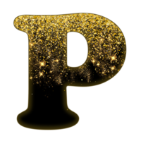 metà oro luccichio alfabeto png