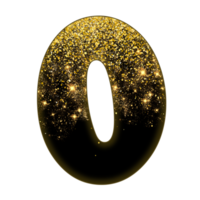 número de glitter meio dourado png