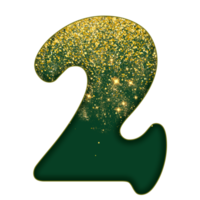 demi-numéro de paillettes d'or png